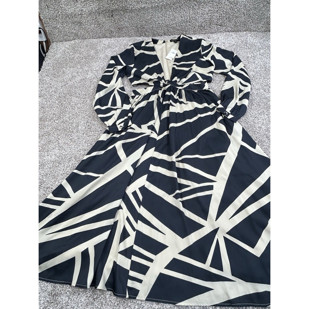 Banana Republic Twist-Front Midi Dress Long Sleeve Asymmetrical Womens Size‎ 6